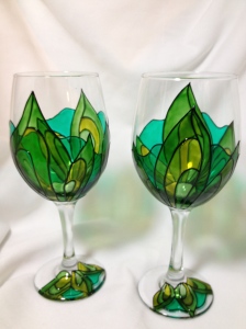 Stained Glass Leaf Glasses 1